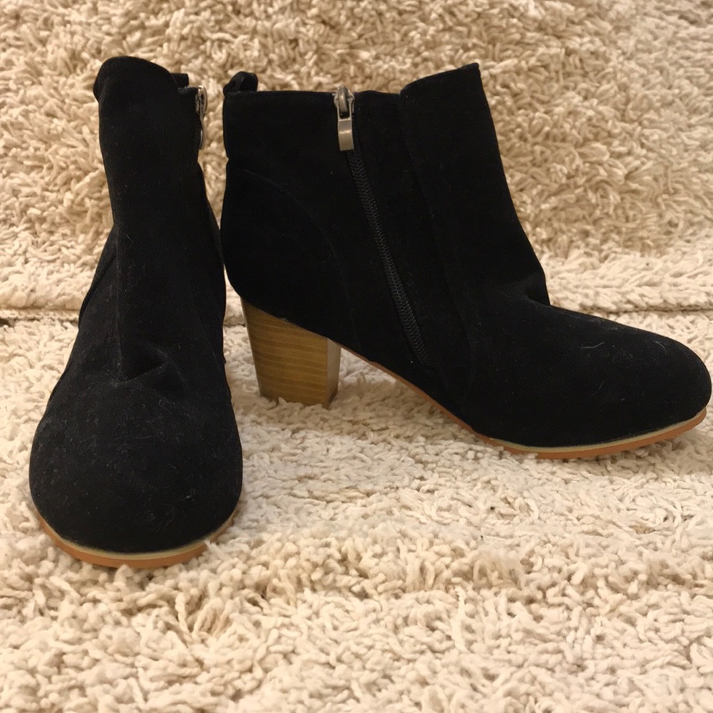 Black suede ankle boots